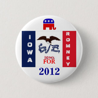Bóton Redondo 5.08cm Iowa para Romney 2012