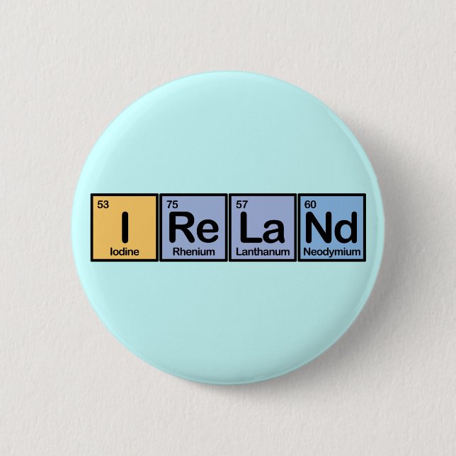 Bóton Redondo 5.08cm Ireland fez dos elementos (Frente)