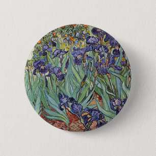 Bóton Redondo 5.08cm Íris de Van Gogh Pintura Impressionista