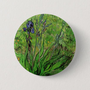 Bóton Redondo 5.08cm Íris por Vincent van Gogh, Flores de Jardim Vinta