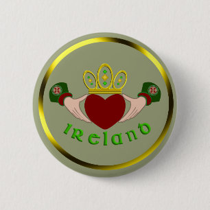 Bóton Redondo 5.08cm Irish Claddagh