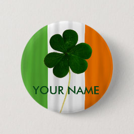 Bóton Redondo 5.08cm Irish Flag Ireland Shamrock Clover Volunteer