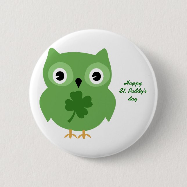 Bóton Redondo 5.08cm Irish Owl (Frente)