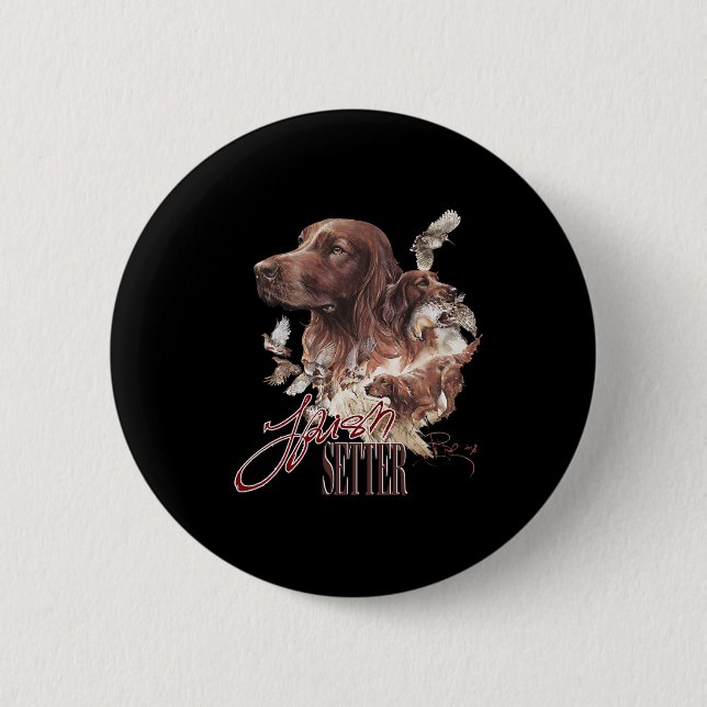 Bóton Redondo 5.08cm Irish Setter Dog Lovers (Frente)