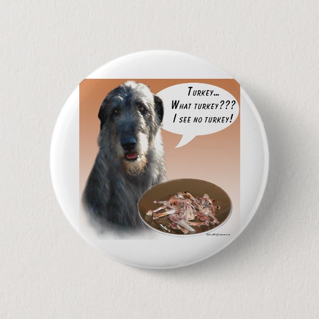 Bóton Redondo 5.08cm Irish Wolfhound Turquia (Frente)