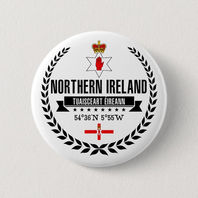 Bóton Redondo 5.08cm Irlanda do norte (Frente)