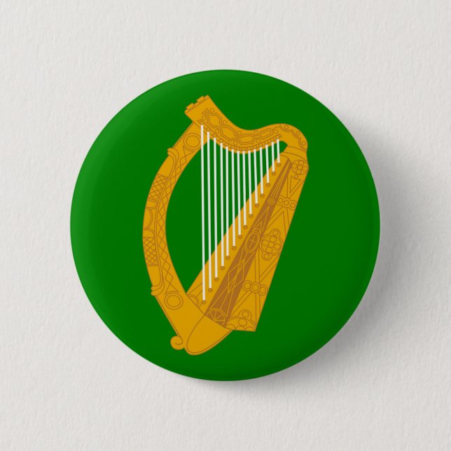 Bóton Redondo 5.08cm irlanda green harp flag irlanda (Frente)