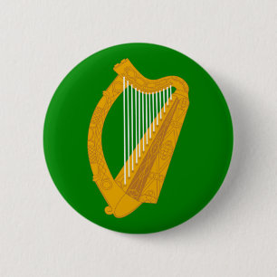 Bóton Redondo 5.08cm irlanda green harp flag irlanda