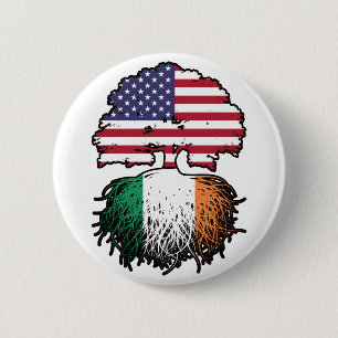 Bóton Redondo 5.08cm Irlanda Irlandês Americano EUA Estados Unidos Amér