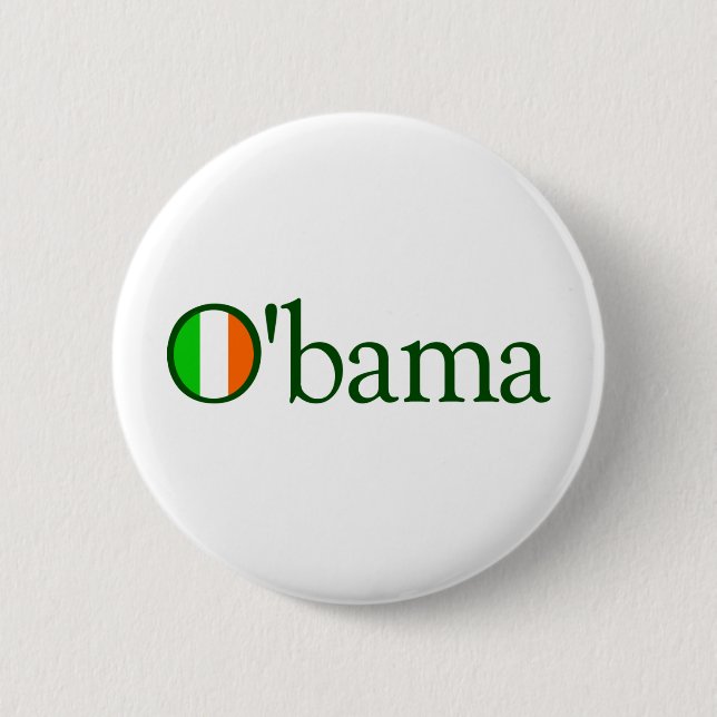 Bóton Redondo 5.08cm Irlandês de Obama (Frente)