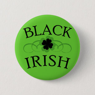 Bóton Redondo 5.08cm IRLANDÊS PRETO com trevo preto