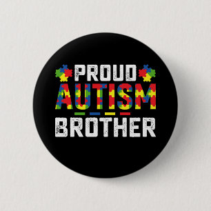 Bóton Redondo 5.08cm Irmão Orgulhoso da Conscientização do Autismo Famí