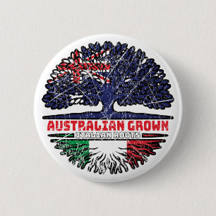 Bóton Redondo 5.08cm Itália, Itália, Austrália Australiana, Bandeira Ra