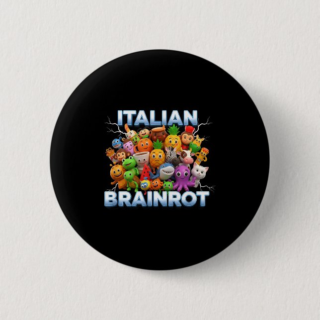 Bóton Redondo 5.08cm Italy Italian Brainrot Funny Meme Characters Trend (Frente)