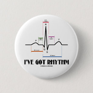 Bóton Redondo 5.08cm I've obteve o ritmo (ECG/EKG - o esboço da pista