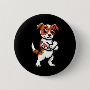 Bóton Redondo 5.08cm Jack Russell Terrier I Love Pai Engraçado Dog Tatt