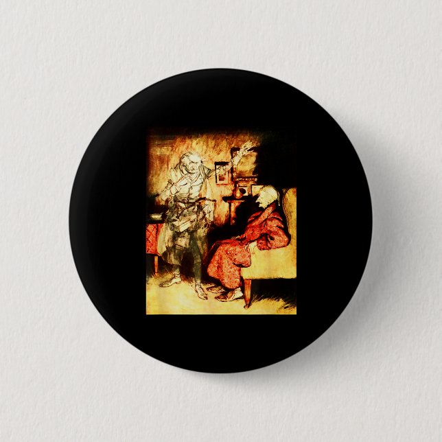 Bóton Redondo 5.08cm Jacob Marley Ghost Scrooge Bah Humbug Christmas Ca (Frente)