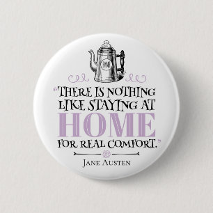 Bóton Redondo 5.08cm Jane Austen - Ficando em casa - Pote de café