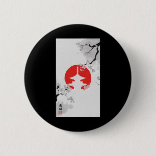 Bóton Redondo 5.08cm Japonês Kioto Temple Karate Shinjuku