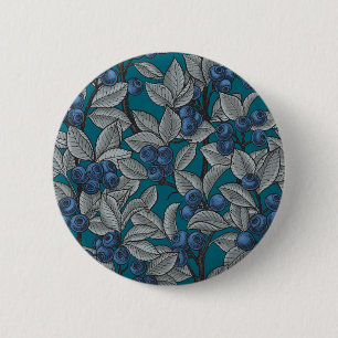 Bóton Redondo 5.08cm Jardim de mirtilo, azul e cinzas
