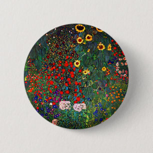 Bóton Redondo 5.08cm Jardim Flor Gustav Klimt