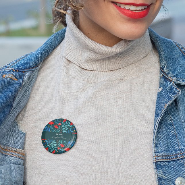 Bóton Redondo 5.08cm Jardim mágico - lacre escuro e vermelho (Criador carregado)