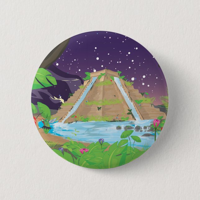 Bóton Redondo 5.08cm Jardins de Pé da Babilônia (Frente)