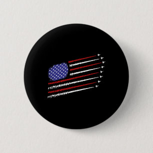 Bóton Redondo 5.08cm Jatos de Combate Com a Bandeira Americana dos EUA