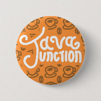 Java Junction Coffee e Bean Button Orange
