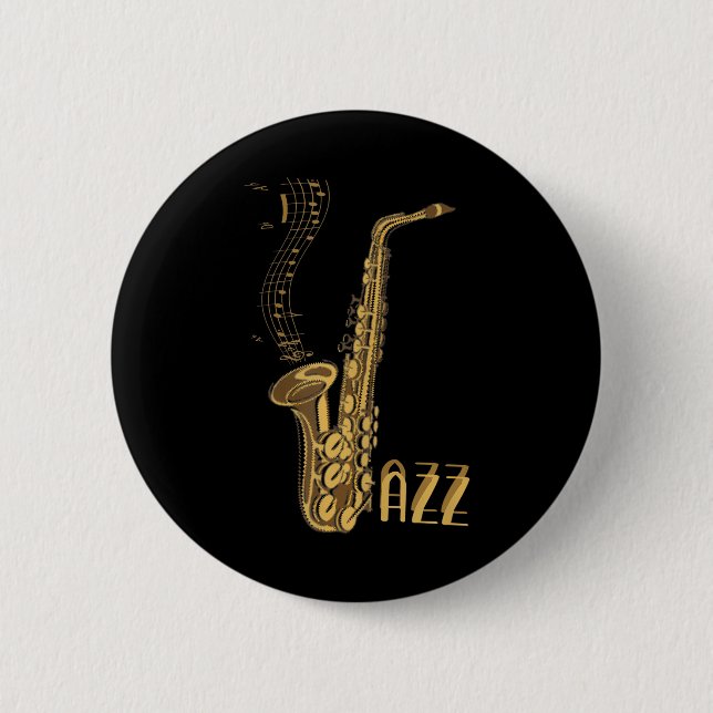Bóton Redondo 5.08cm Jazz Music Jazz Amantes de Jazz Fansaxophone (Frente)