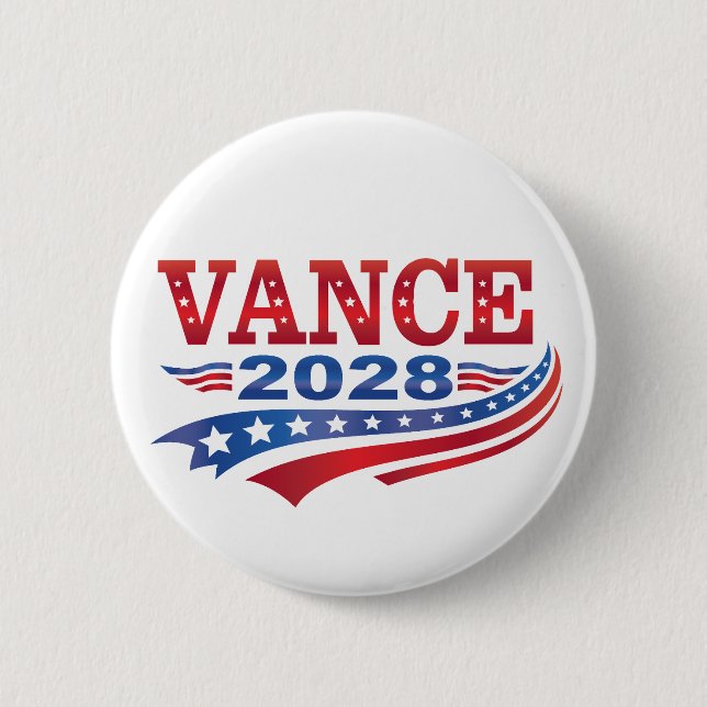 Bóton Redondo 5.08cm JD Vance President 2028 (Frente)