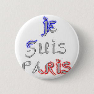 Bóton Redondo 5.08cm Je Suis Paris Eu amo Paris