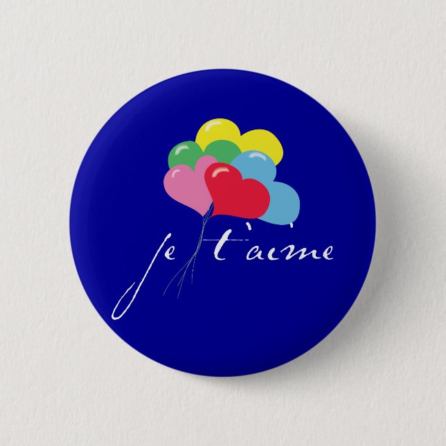 Bóton Redondo 5.08cm Je' taime (eu te amo) (Frente)
