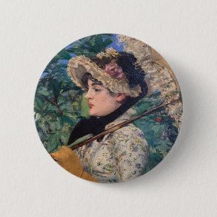 Bóton Redondo 5.08cm Jeanne (Primavera) Por Édouard Manet
