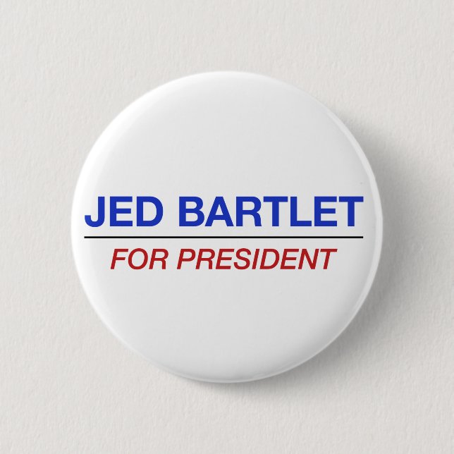 Bóton Redondo 5.08cm JED BARTLET para o botão do presidente (Frente)
