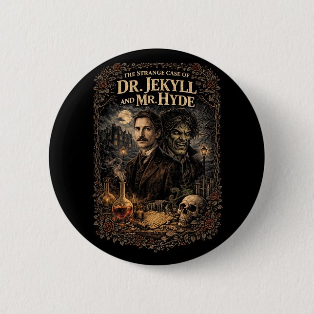 Bóton Redondo 5.08cm Jekyll e Hyde (Frente)