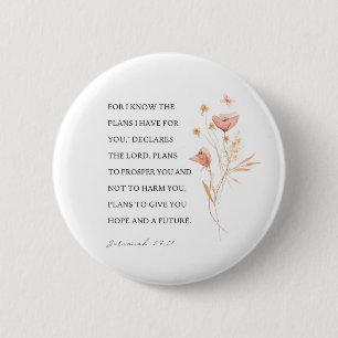 Bóton Redondo 5.08cm Jeremiah 29:11 Eu sei os planos que tenho para voc