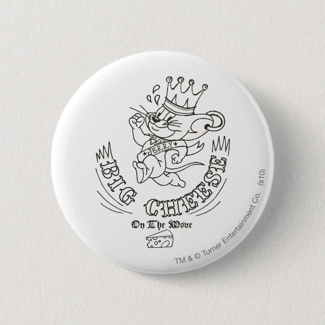 Bóton Redondo 5.08cm Jerry Big Cheese Na Lua 1 (Frente)