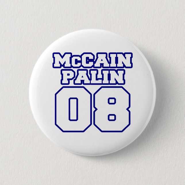 Bóton Redondo 5.08cm Jérsei de McCain Palin (Frente)