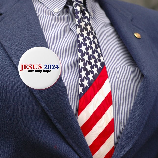 Bóton Redondo 5.08cm Jesus 2024 A ÚNICA Esperança Presidencial (Criador carregado)