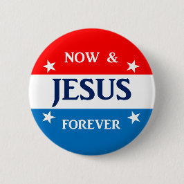 Bóton Redondo 5.08cm Jesus agora e para sempre