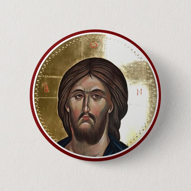 Bóton Redondo 5.08cm Jesus Christ Pantocrator Icon (Frente)