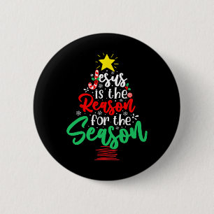 Bóton Redondo 5.08cm Jesus Cristo É A Razão Do Natal Árvore De Natal