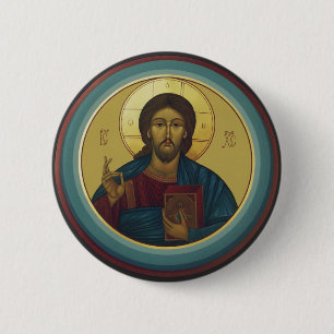 Bóton Redondo 5.08cm Jesus Cristo Pantocrator