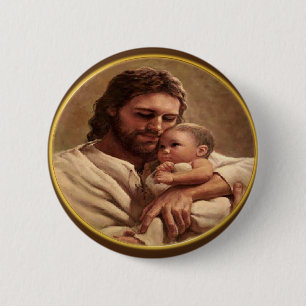 Bóton Redondo 5.08cm Jesus e criança