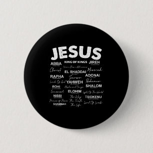 Bóton Redondo 5.08cm Jesus É Rei Nomes de Deus Hebraico Jesus Cristão