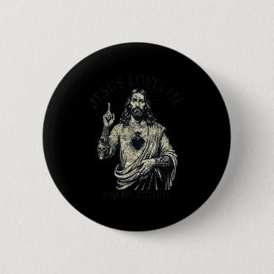 Bóton Redondo 5.08cm Jesus Me Ama E Minhas Tatuagens Cristão Tatuado T