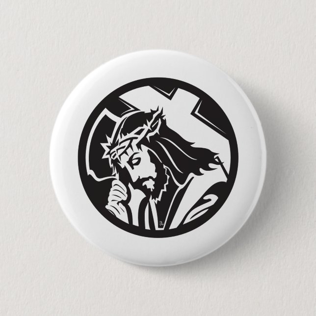 Bóton Redondo 5.08cm Jesus que leva a cruz (Frente)