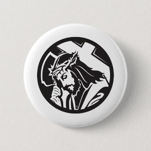 Bóton Redondo 5.08cm Jesus que leva a cruz