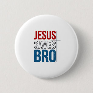 Bóton Redondo 5.08cm Jesus Salva Camiseta de Tipografia Cristã Irmão De